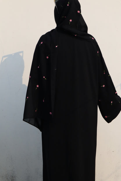 Gulbahar Abaya (Pink embroidery)