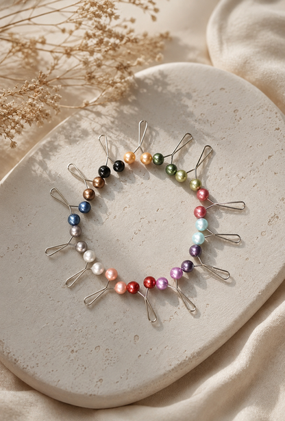 Pearl Hijab Loop Pins 12 pcs