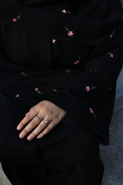 Gulbahar Abaya (Pink embroidery)