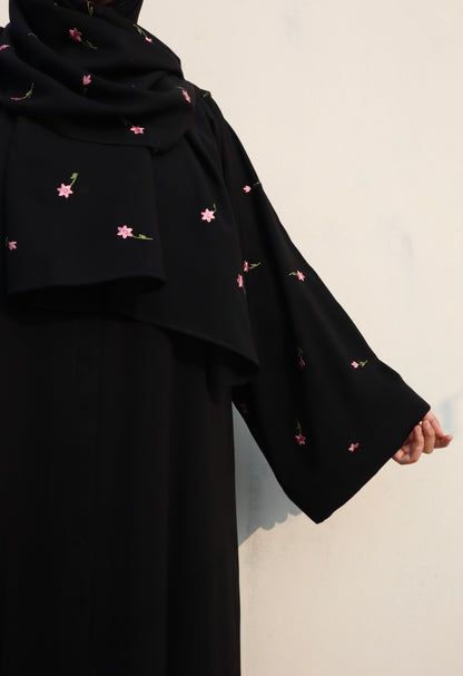 Gulbahar Abaya (Pink embroidery)