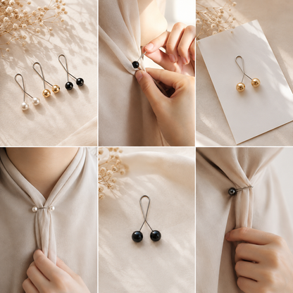 Pearl Hijab Loop Pins 12 pcs