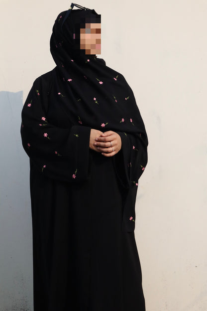 Gulbahar Abaya (Pink embroidery)