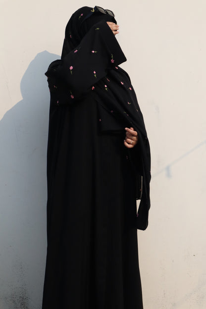 Gulbahar Abaya (Pink embroidery)