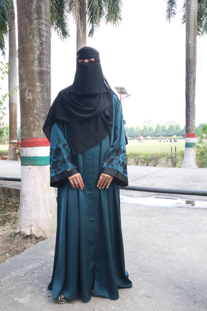 Teal Green Husn-e-gul Abaya