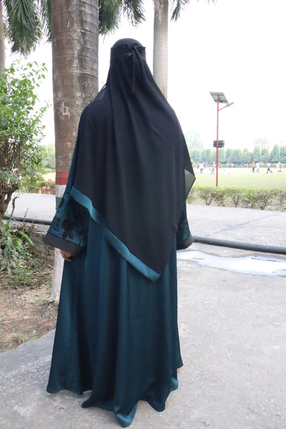 Teal Green Husn-e-gul Abaya