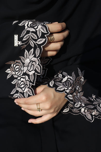 Rose cutwork Abaya