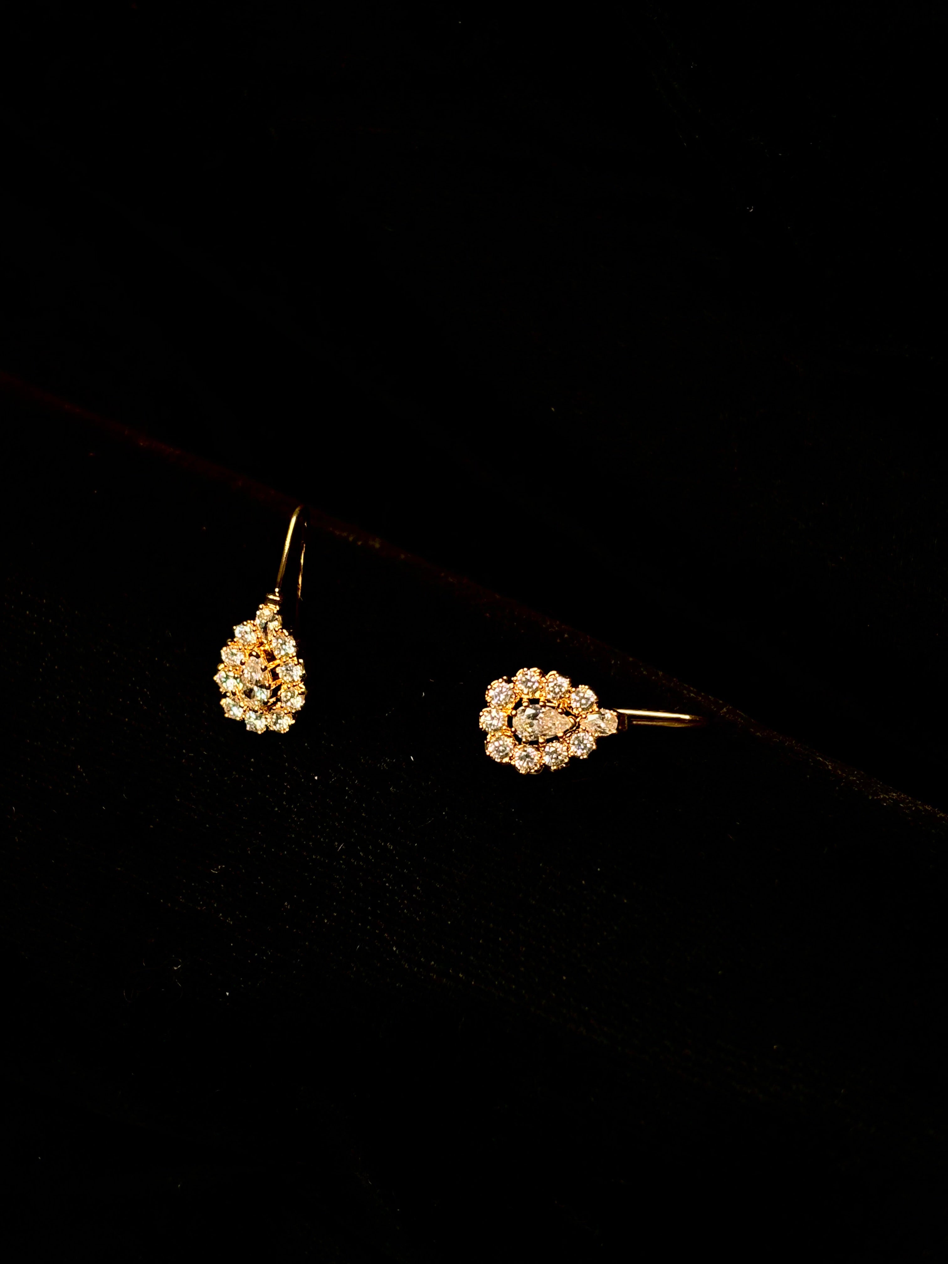Short Gold Zircon Earring