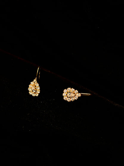 Short Gold Zircon Earring
