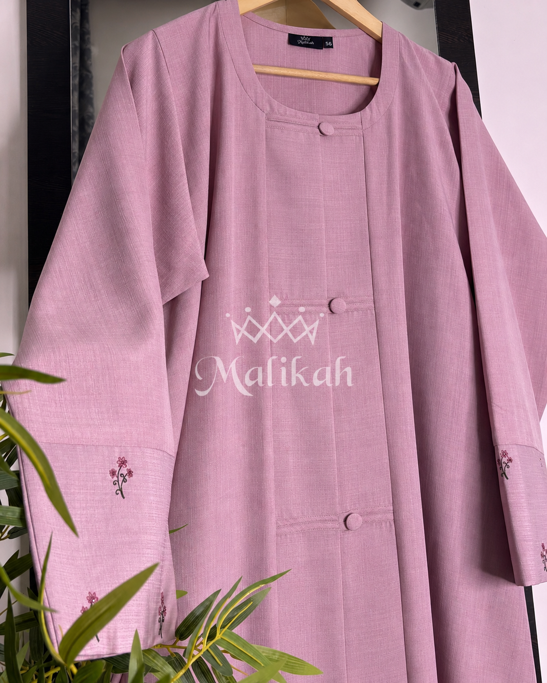 Pink Waseela Linen Abaya