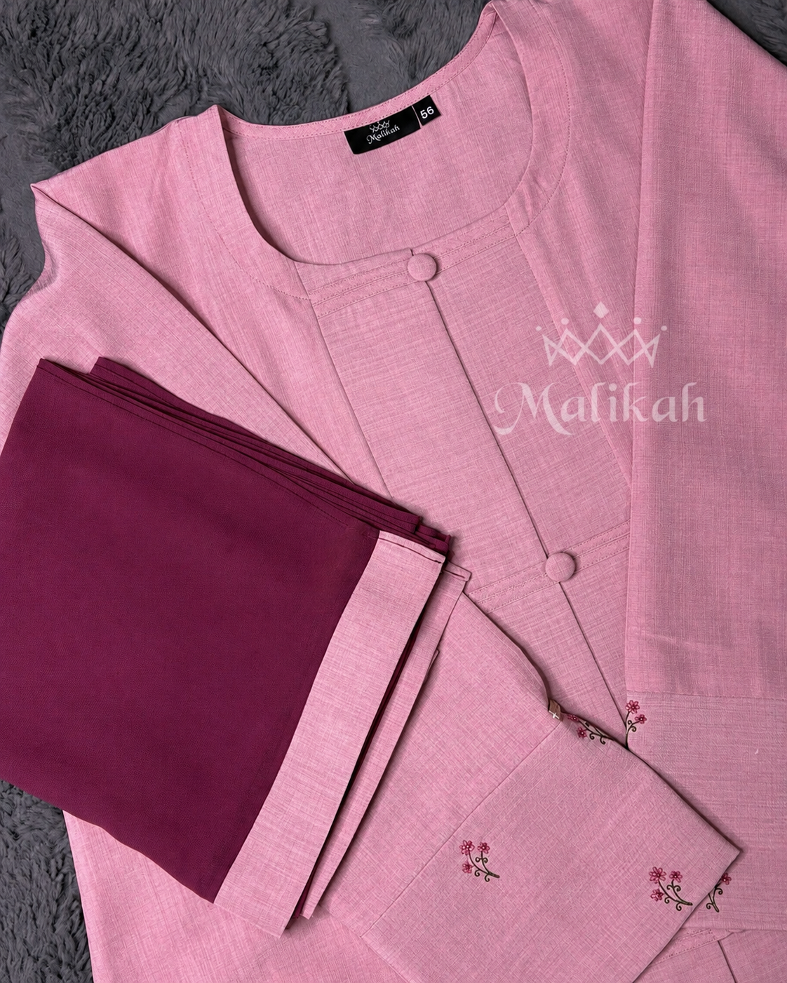 Pink Waseela Linen Abaya