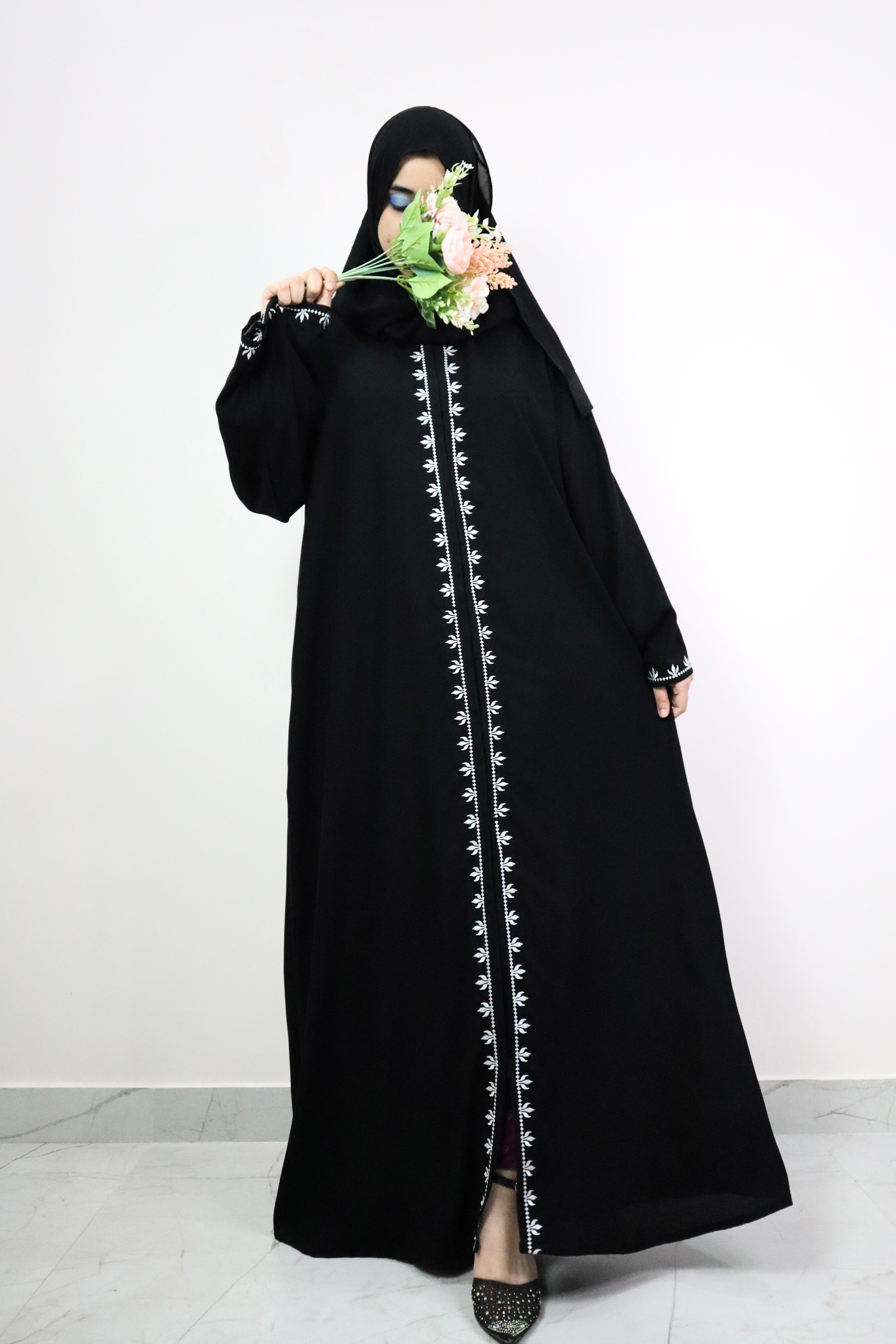 Siyah Elegance Abaya Set