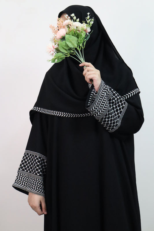 Black Keffiyeh Abaya