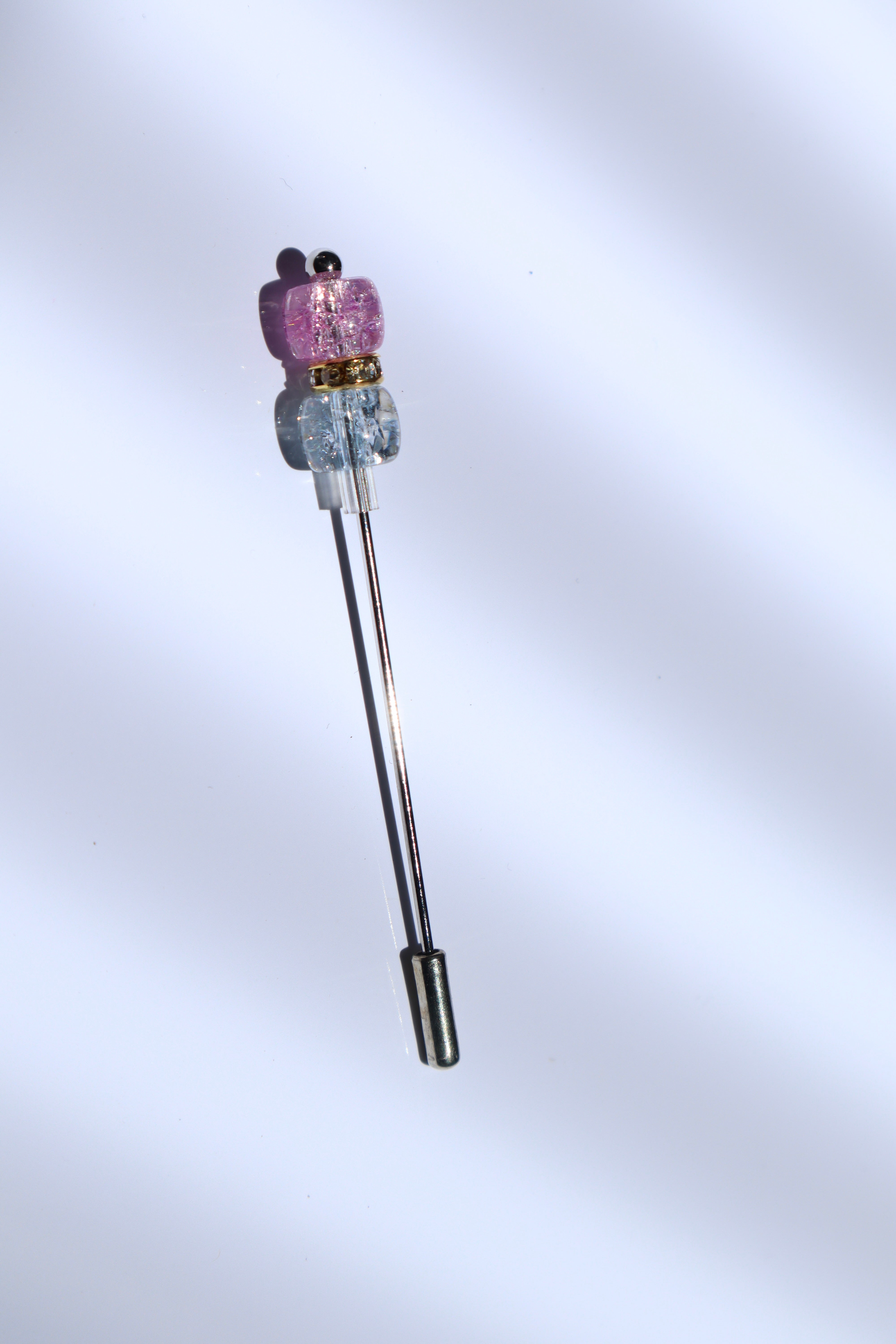 Hijab Pin with Crystal Beads and Safety Cap