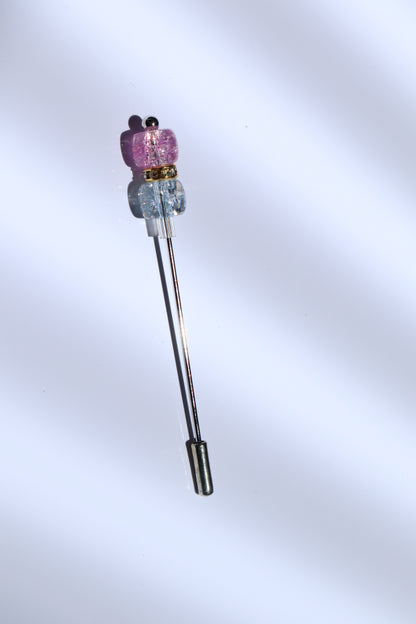 Hijab Pin with Crystal Beads and Safety Cap
