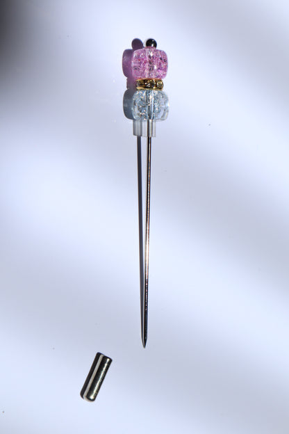 Hijab Pin with Crystal Beads and Safety Cap