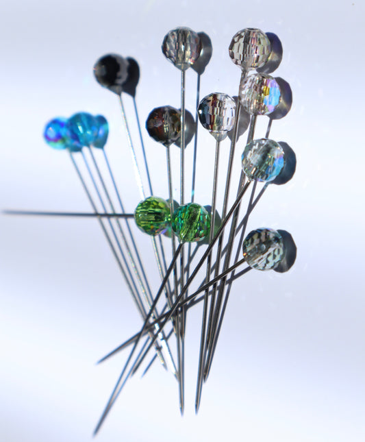 Round Crystal Beads Hijab Pin