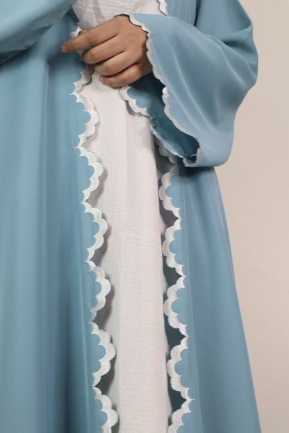 Daisy Powder Blue Shrug Abaya