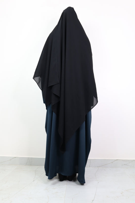 Jet Black Chiffon Shaila for Full Coverage