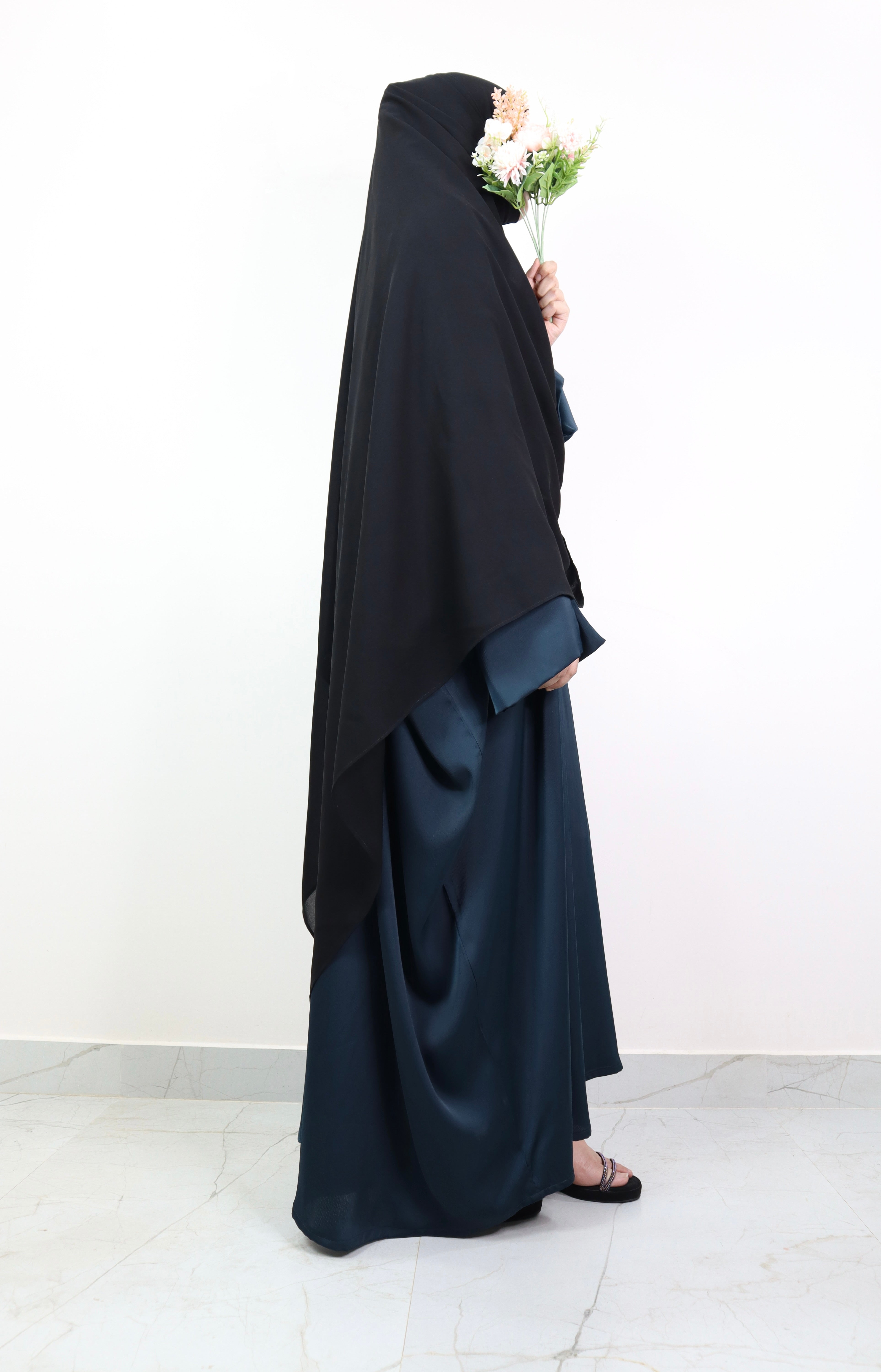 Jet Black Chiffon Shaila for Full Coverage