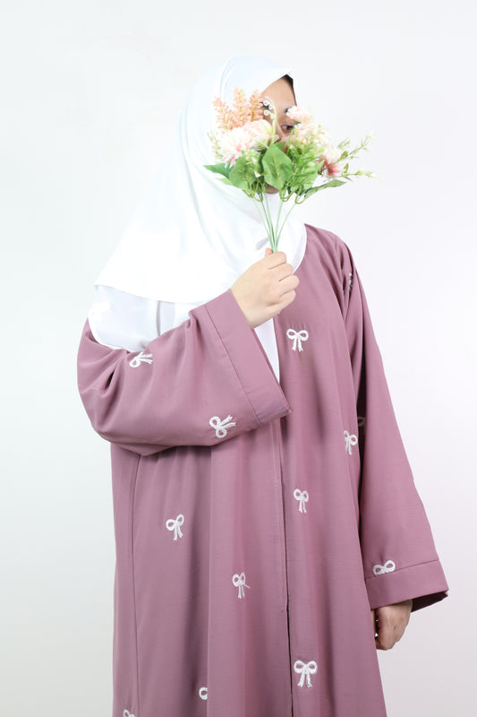 Bow Embroidered Abaya
