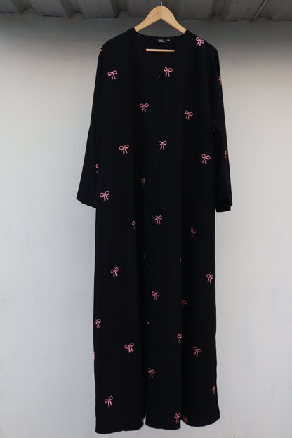 Black Bow Embroidered Abaya