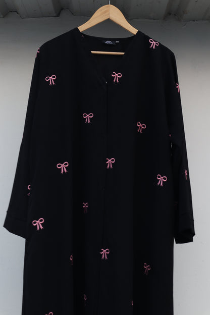 Black Bow Embroidered Abaya