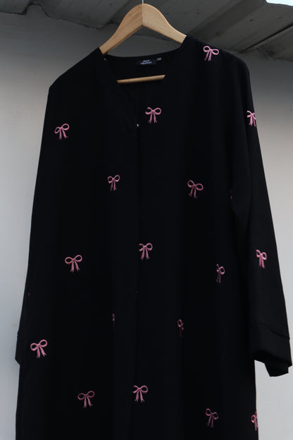 Black Bow Embroidered Abaya