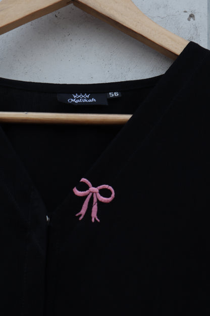 Black Bow Embroidered Abaya