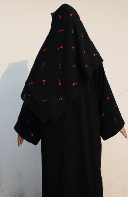Gulbahar Abaya (Magenta Embroidery)