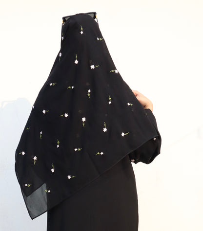 Gulbahar Abaya (White Embroidery)