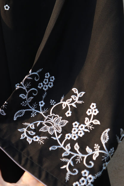 Nadia Black Embroidered Abaya