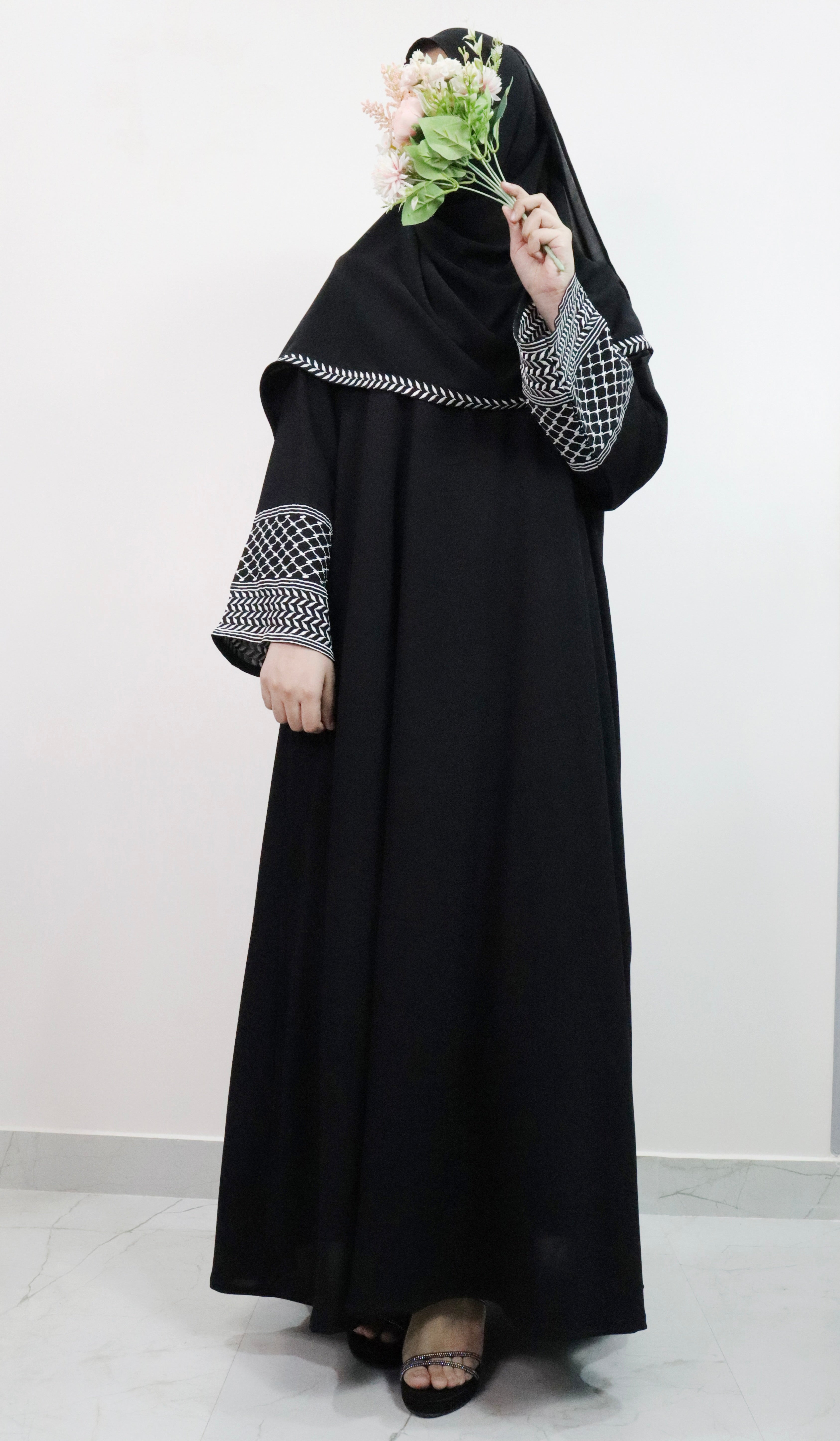 Black Keffiyeh Abaya