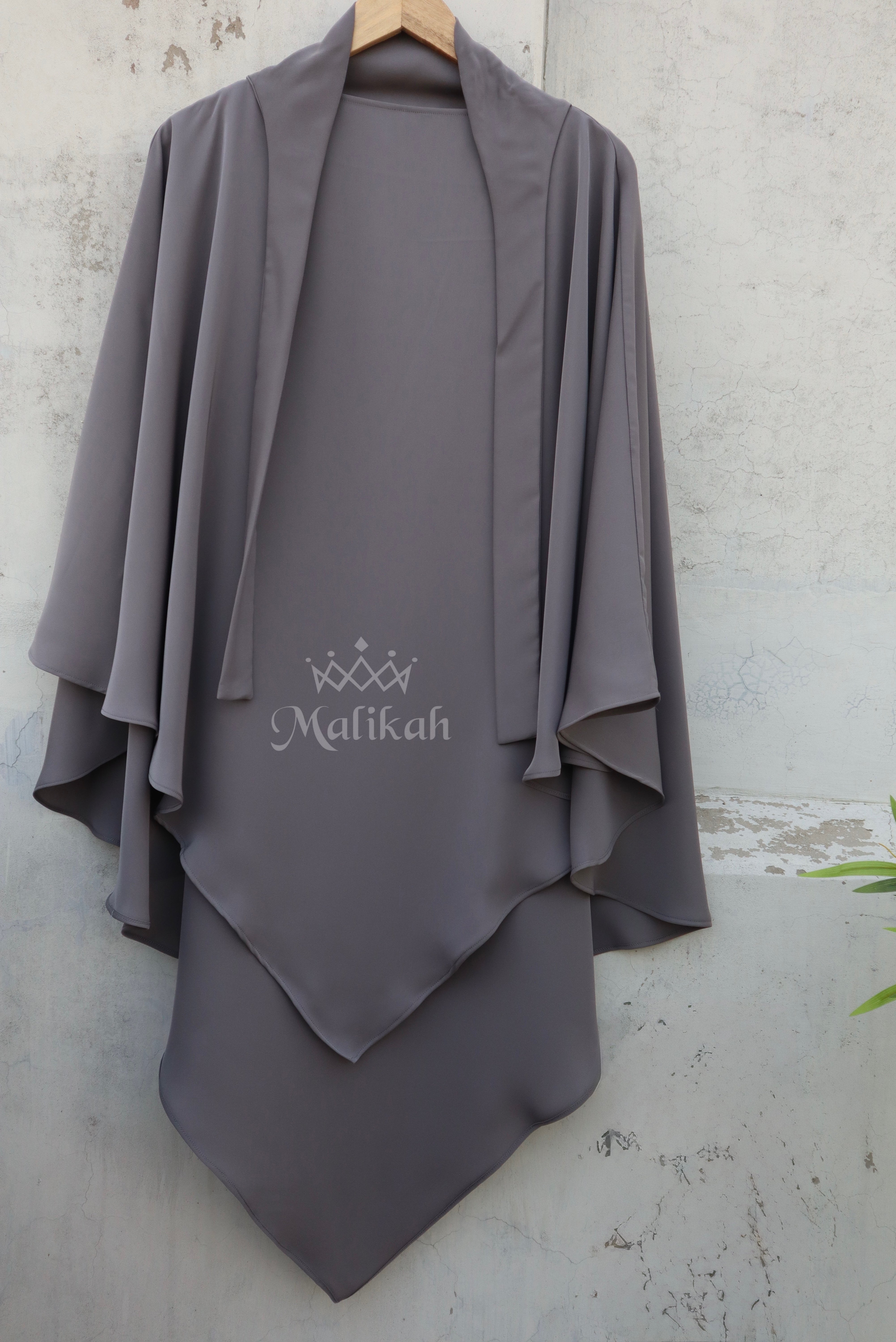Mink Grey Khimar ( Premium Nida)